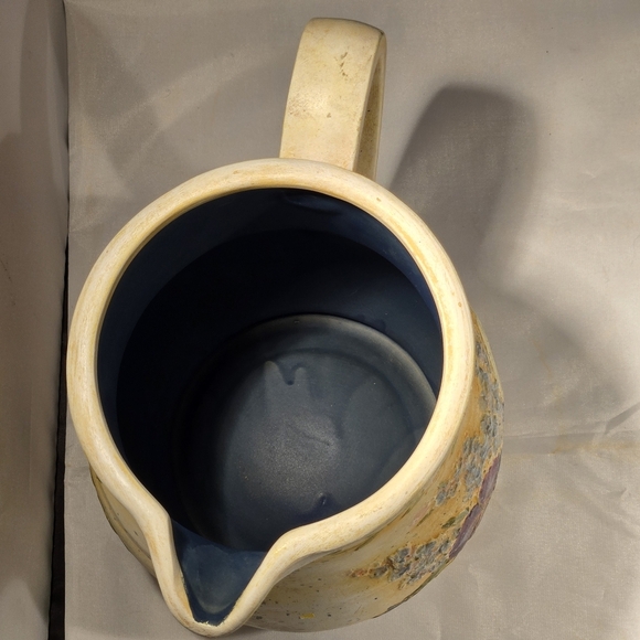 Bob's Pottery Large creamer Pitcher "Pansy Vines" By Artist Susan Winget - Picture 7 of 9